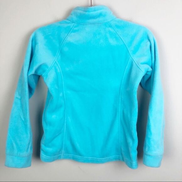 COLUMBIA | Turquoise Zip Front Fleece Jacket Girls Kids M 10/12 - Picture 8 of 8